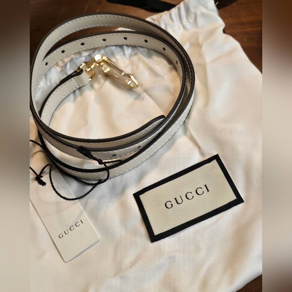GUCCI off white Leather Adjustable Crossbody Bag Replacement Shoulder Strap - Picture 4 of 7